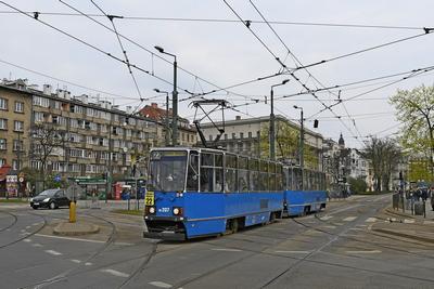 Krakow. Vogn 207 linie 22 på hjørnet af Starowislna og Dietla.